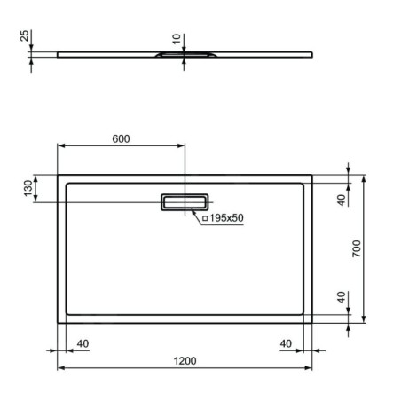 Ideal Standard Ultra Flat New - Receveur de douche 1200x700 mm, blanc T447601