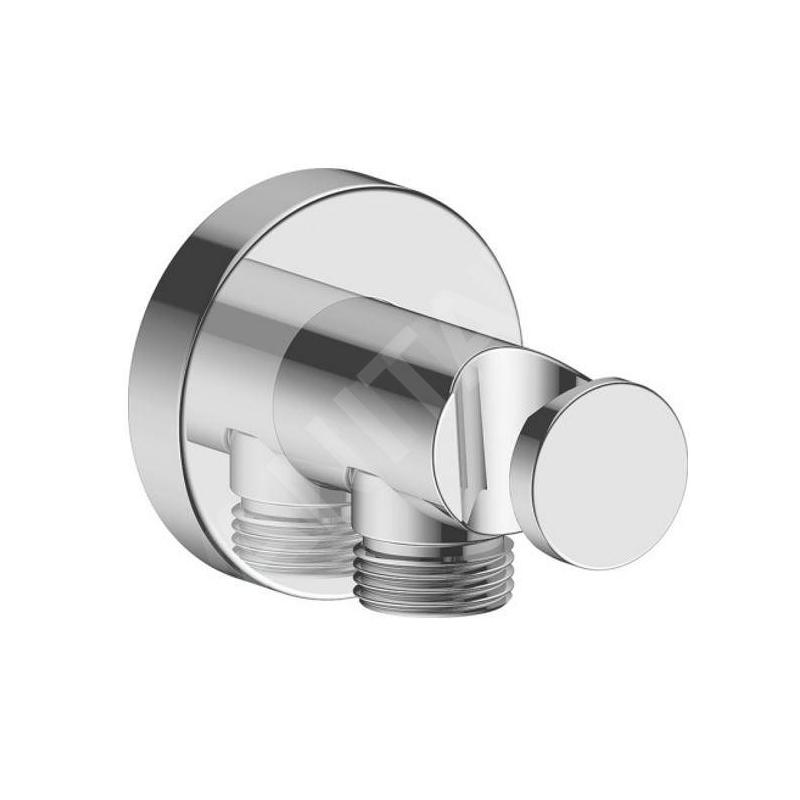 Duravit Accessoires - Coude de raccordement avec support, chrome UV0630009010