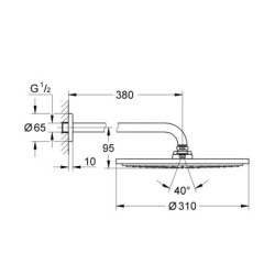 Grohe Rainshower Cosmopolitan - Douche de tête 310, bras de douche 380 mm, un jet, Warm Sunset 26066DA0