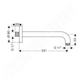 Hansgrohe Aktiva - Bras de douche 241 mm, chrome 27409000