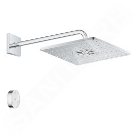 Grohe Rainshower SmartConnect - Douche de tête 310 Cube 9,5l/min avec bras de douche et télécommande, 2 jets, chrome 26642000