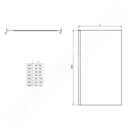 Ideal Standard i.Life - Porte Walkin 1000 mm, silver bright / verre clair T4872EO