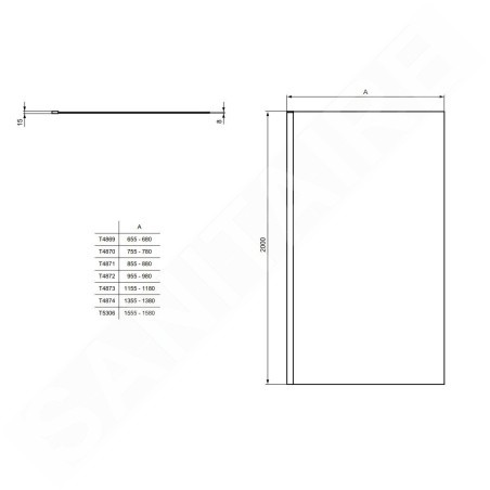 Ideal Standard i.Life - Porte Walkin 1000 mm, silver bright / verre clair T4872EO