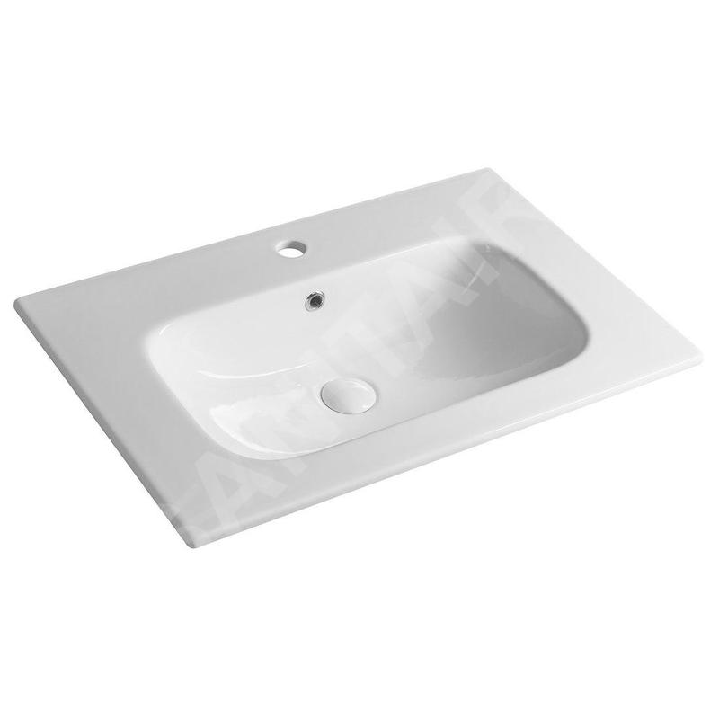 Sapho Sanovit Piedra - Lavabo pour meuble 71x47 cm, avec trop-plein, trou pour robinetterie, blanc 43071 Sapho Sanovit Piedra - Lavabo pour meuble 71x47 cm, avec trop-plein, trou pour robinetterie, blanc 43071