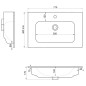 Sapho Sanovit Piedra - Lavabo pour meuble 71x47 cm, avec trop-plein, trou pour robinetterie, blanc 43071 Sapho Sanovit Piedra - Lavabo pour meuble 71x47 cm, avec trop-plein, trou pour robinetterie, blanc 43071