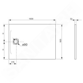 Laufen Pro - Receveur de douche 1000x900 mm, noir mat H2109570800001