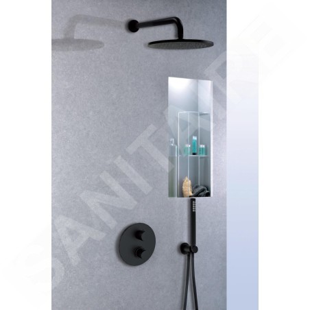 Paffoni Stick - Tête de douche, diamètre 300 mm, noir mat ZSOF079NO