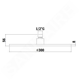 Paffoni Stick - Tête de douche, diamètre 300 mm, noir mat ZSOF079NO