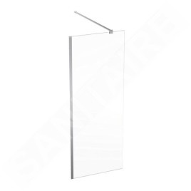 Geberit GEO - Paroi de douche Walk-In, 80x200 cm, argent/verre clair 560.119.00.2