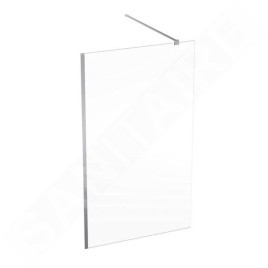 Geberit GEO - Paroi de douche Walk-In, 120x200 cm, argent/verre clair 560.159.00.2