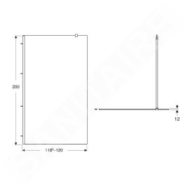 Geberit GEO - Paroi de douche Walk-In, 120x200 cm, argent/verre clair 560.159.00.2