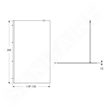 Geberit GEO - Paroi de douche Walk-In, 120x200 cm, argent/verre clair 560.159.00.2