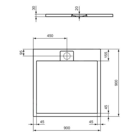 Ideal Standard i.Life - Receveur de douche 90x90 cm, Anti-Slip, gris T5227FS