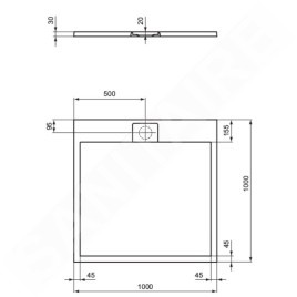Ideal Standard i.Life - Receveur de douche 100x100 cm, Anti-Slip, blanc T5234FR