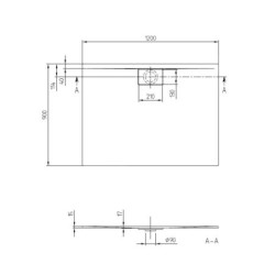 Villeroy & Boch Architectura MetalRim - Receveur de douche, 900x1200 mm, blanc alpin UDA1290ARA215V-01