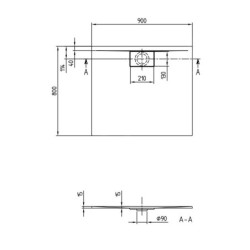 Villeroy & Boch Architectura MetalRim - Receveur de douche, 800x900 mm, VilboGrip, blanc alpin UDA9080ARA215GV-01