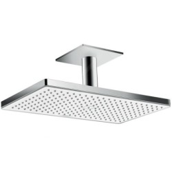 Hansgrohe Rainmaker Select - Douche de tête 460, EcoSmart 9l/min, bras de douche 100 mm, blanc/chrome 24012400