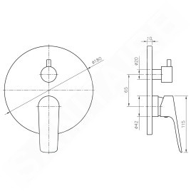 Bruckner Schmitz - Mitigeur encastrable, pour 2 sorties, chrome 863.042.1