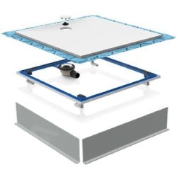 Geberit Setaplano - Receveur de douche plat, 800x1000 mm, matériau minéral, Antislip, blanc alpin 154.262.11.1