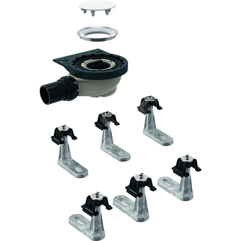 Geberit Setaplano - Garniture de vidange de douche avec 6 pieds pour baignoire de douche Setaplano, hauteur du bouchon : 50 mm