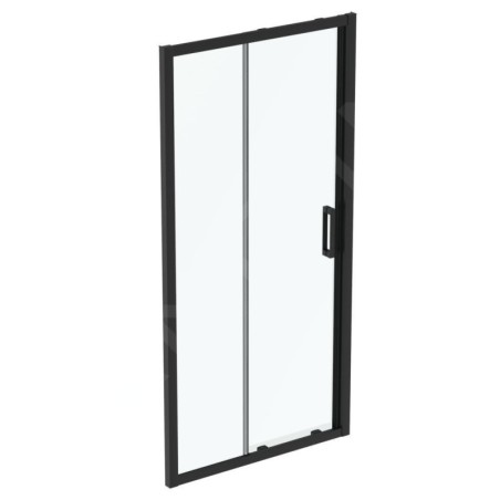Ideal Standard Connect 2 - Porte de douche coulissante, 2 battants, 1100 mm, noir / verre clair K9275V3