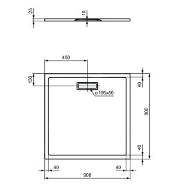 Ideal Standard Ultra Flat New - Receveur de douche 900x900 mm, blanc T446701