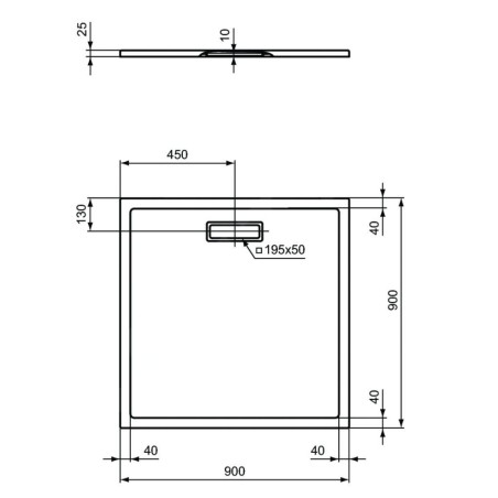 Ideal Standard Ultra Flat New - Receveur de douche 900x900 mm, blanc T446701