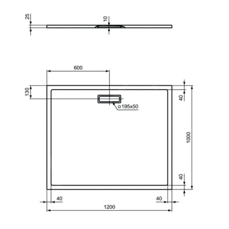 Ideal Standard Ultra Flat New - Receveur de douche 1200x1000 mm, blanc mat T4489V1