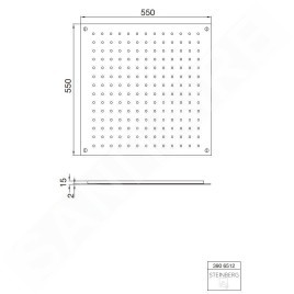 Steinberg 390 - Douche de tête, 550x550 mm, inox 390 6512