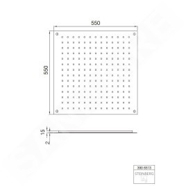 Steinberg 390 - Douche de tête, 550x550 mm, inox brossé 390 6513