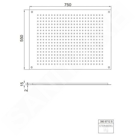 Steinberg 390 - Douche de tête, 550x750 mm, noir 390 6712 S