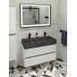 Sapho Quadrado - Double-lavabo 960x440 mm, sans trop-plein, 2 trous pour robinet, granit noir AR473 Sapho Quadrado - Double-lavabo 960x440 mm, sans trop-plein, 2 trous pour robinet, granit noir AR473