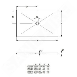 Villeroy & Boch Subway Infinity - Receveur de douche, 900x1400 mm, Anti-slip, blanc alpin 6231S401