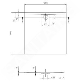 Villeroy & Boch Architectura - Receveur de douche, 1000x1000 mm, blanc alpin UDA1010ARA115V-01