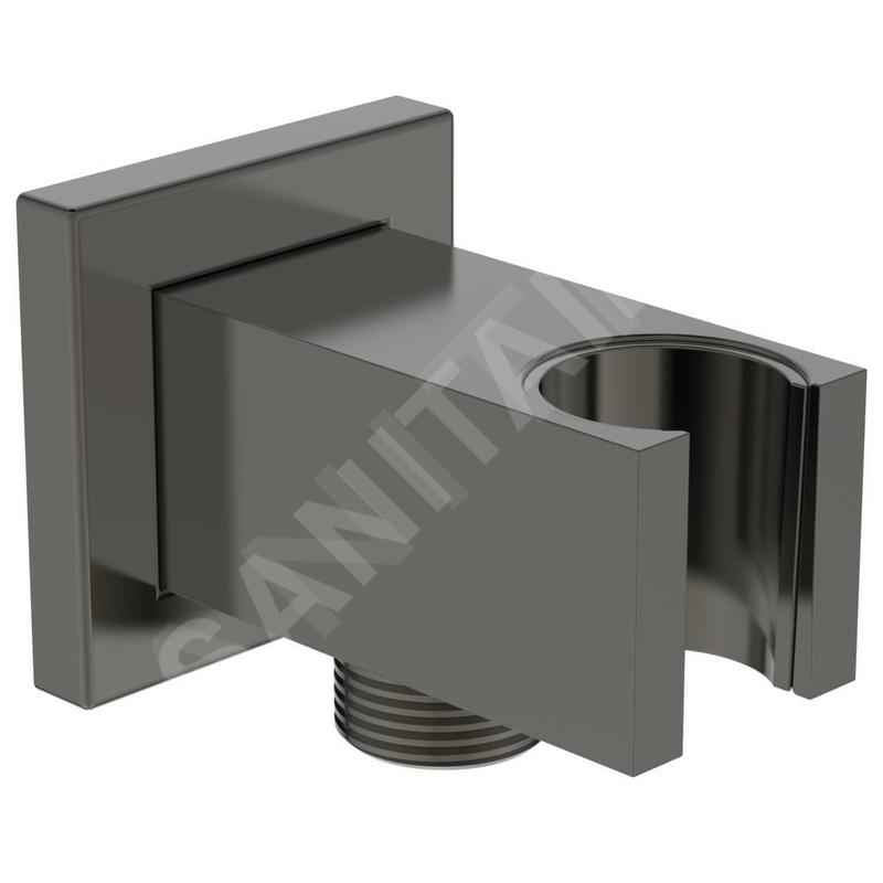 Ideal Standard Idealrain Atelier - Coude mural avec support, Magnetic Grey BC771A5