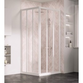 Ravak Supernova - Porte de douche Slim en trois partie ASDP3-110,1070-1110 mm, blanc/verre transparent 00VD01R2Z1