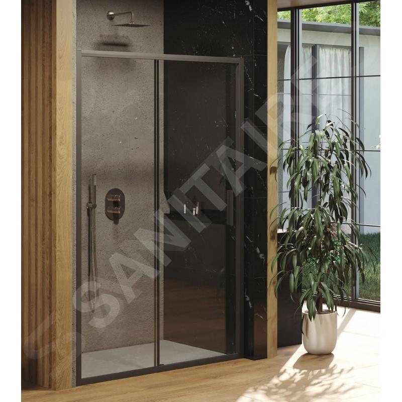 Ravak Blix - Porte de douche Slim BLSDP2-120, 1177-1205 mm, noir/verre transparent X0PMG0300Z1