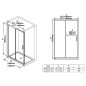 Ravak Blix - Porte de douche Slim BLSDP2-120, 1177-1205 mm, noir/verre transparent X0PMG0300Z1