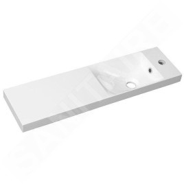 Sapho Agos - Meuble-lavabo 800x220 mm, avec trop-plein, trou pour robinet G/D, blanc AS080