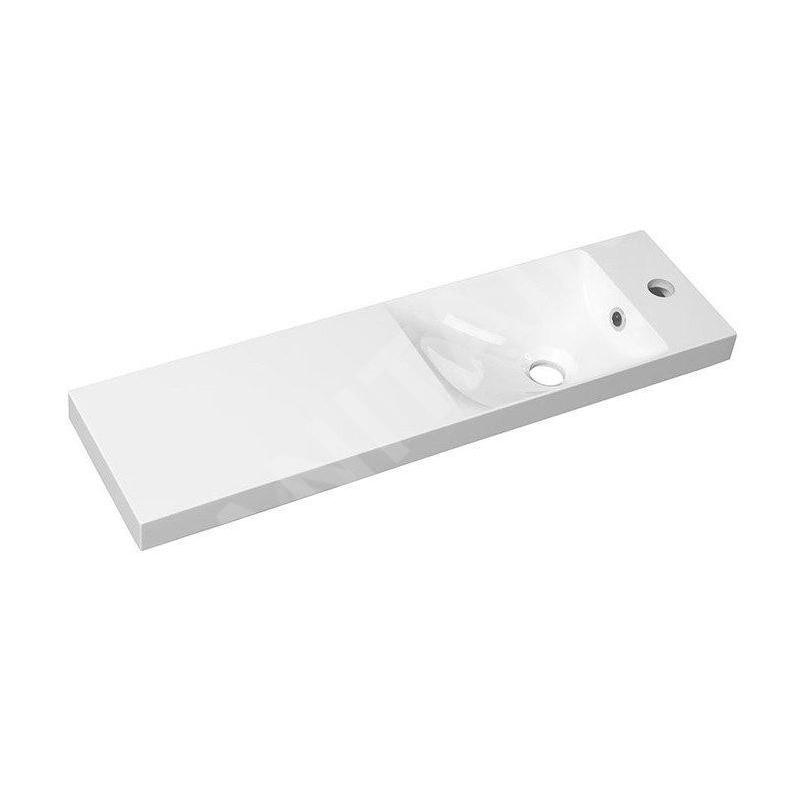 Sapho Agos - Meuble-lavabo 800x220 mm, avec trop-plein, trou pour robinet G/D, blanc AS080 Sapho Agos - Meuble-lavabo 800x220 mm, avec trop-plein, trou pour robinet G/D, blanc AS080