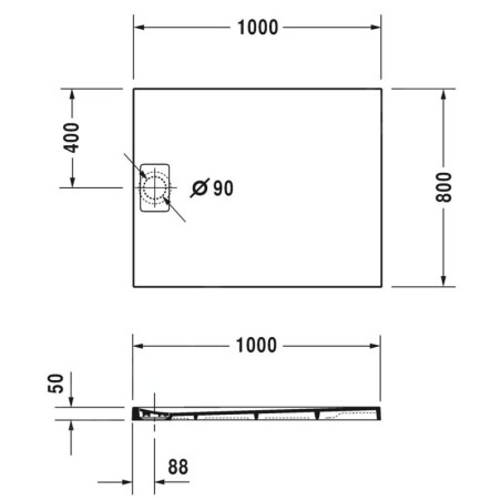 Duravit Stonetto - Receveur de douche 1000x800 mm, anthracite mat 720147680000000