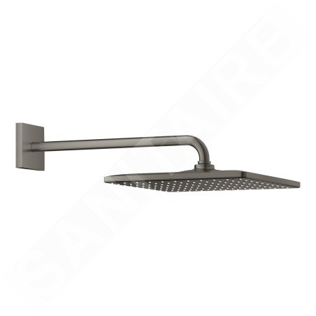 Grohe Rainshower - Douche de tête 310, Mono Cube 9,5 l/min, 1 jet, bras de douche 42 cm, Hard Graphite brossé 26564AL0