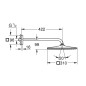 Grohe Rainshower - Douche de tête 310, Mono Cube 9,5 l/min, 1 jet, bras de douche 42 cm, Hard Graphite brossé 26564AL0