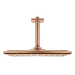 Grohe Rainshower - Douche de tête 310 Mono Cube 9,5l/min, avec bras de douche au plafond, Warm Sunset brossé 26566DL0