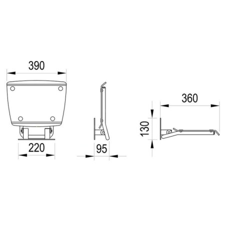 Ravak Ovo B II - Siège de douche Clear, 360x360 mm, inox / clair B8F0000051