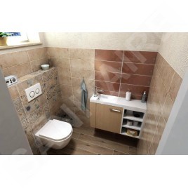 Sapho Agos - Meuble-lavabo 800x220 mm, avec trop-plein, trou pour robinet G/D, blanc AS080