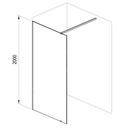 Ravak Walk-In - Paroi de douche Walk-in Wall 160, 1600x2000 mm, noir/verre transparent GW9WS0300Z1