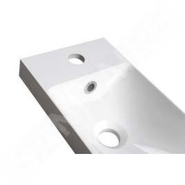 Sapho Agos - Meuble-lavabo 800x220 mm, avec trop-plein, trou pour robinet G/D, blanc AS080