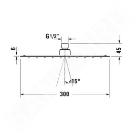 Duravit Douches - Douche de tête 300x300 mm, chrome UV0660031010