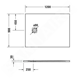Duravit Sustano - Receveur de douche 1200x900 mm, DuraSolid, blanc brillant 720277730000000